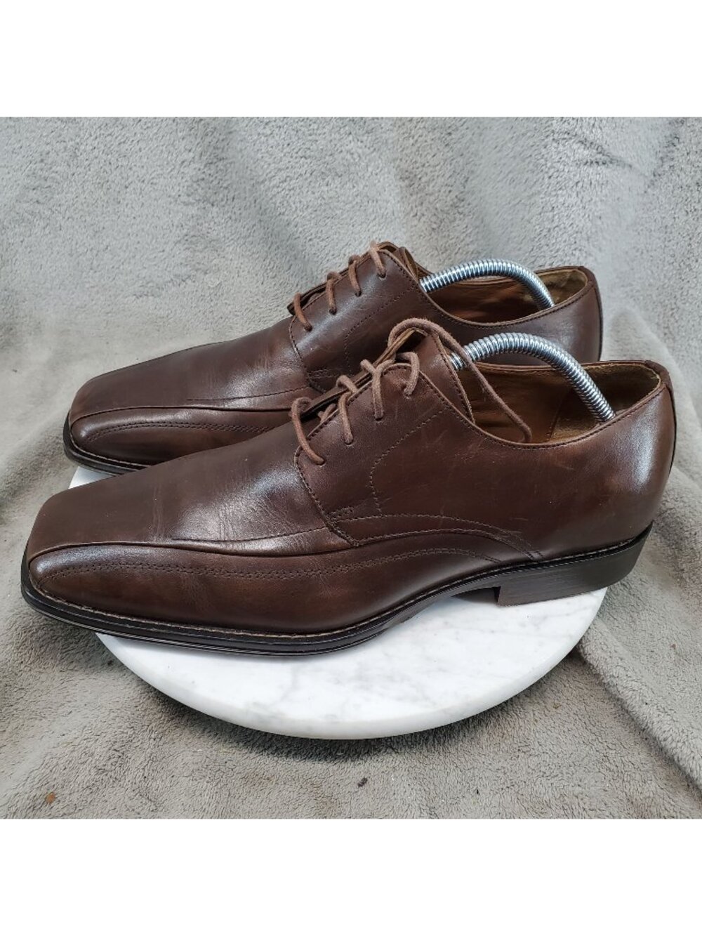 Johnston & Murphy Shoes Mens Size 9 Brown Leather Bicycle Oxford *Read*